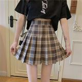 High Waist A-Line Plaid Pleated Skirt