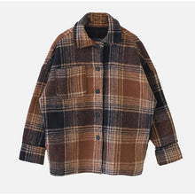 Wool Plaid Blends Coat Jacket