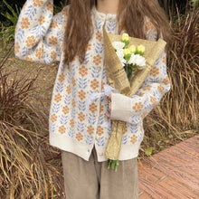 Flowers Knitted Cardigan Sweater