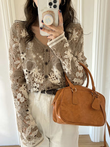 Flowers Lace Hollow Out Cardigan Sweater