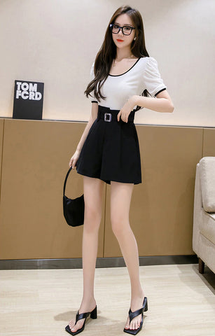 High Waist Shorts With Belt