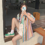 Retro Striped Vintage Blouse Shirt