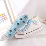 Daisy Foot Printed High Canvas Shoes