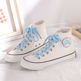 Daisy Foot Printed High Canvas Shoes