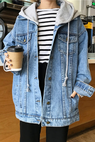 Loose Oversize Hooded Denim Jacket