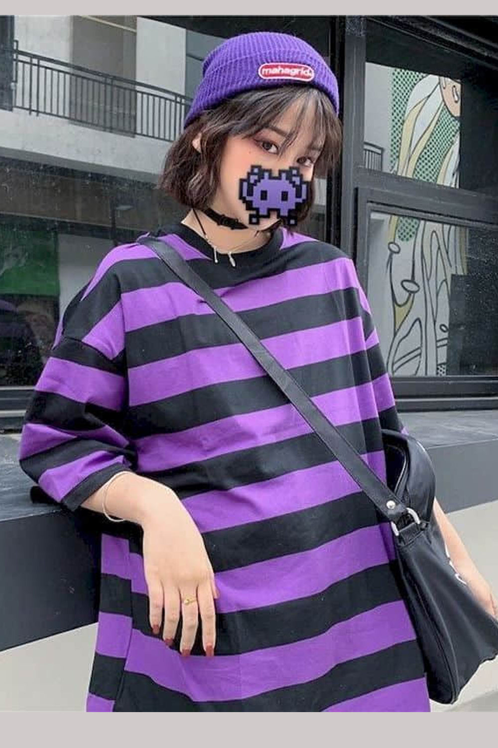 Casual Striped Color Loose Oversize Shirt