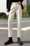 Elastic High Waist Long Denim Pants