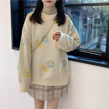 Daisy Flower Pattern Casual Sweater