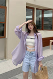 Vintage See Through Transparent Loose Shirt