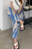 High Waist Solid Color Pleated Loose Pants