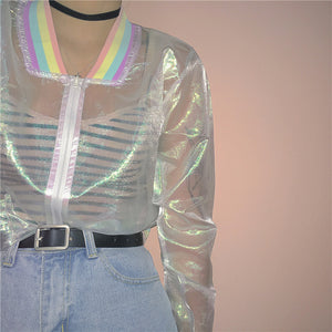 Transparent Jacket Laser Rainbow Symphony Hologram