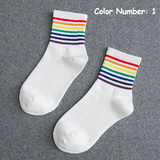 Rainbow Stripes Short Socks