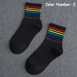 Rainbow Stripes Short Socks