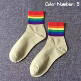 Rainbow Stripes Short Socks