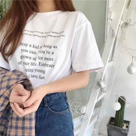 Stay A Kid As Long As You Can Quotes T-Shirt